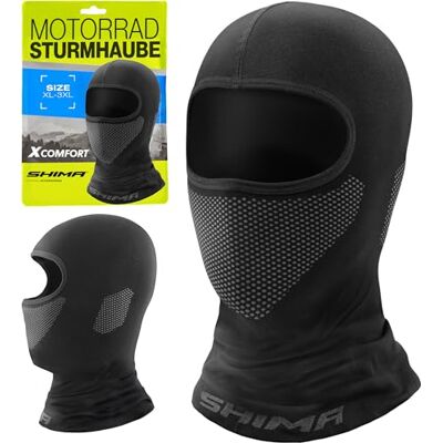 SHIMA X-Comfort Sturmhaube Motorrad Damen Herren Balaclava Sommer Winter Haube Unter Helm Atmungsaktiv Maske Schnelle Trocknung Outdoorsports Unterhelm (Unisex, Schwarz, M-L) SHIMA X-Comfort Sturmhaube Motorrad Damen Herren Balaclava Sommer Winter Haube Unter Helm Atmungsaktiv Maske Schnelle Trocknung Outdoorsports Unterhelm (Unisex, Schwarz, M-L)