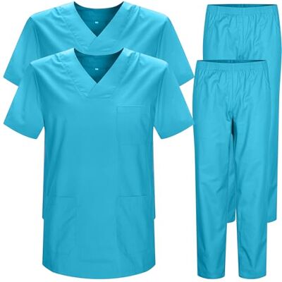 MISEMIYA Pack * 2 Pcs Unisex-Schrubb-Set Medizinische Uniform mit Oberteil und Hose ref.2-8178 X-Small, Blau 37 22 MISEMIYA Pack * 2 Pcs Unisex-Schrubb-Set Medizinische Uniform mit Oberteil und Hose ref.2-8178 X-Small, Blau 37 22