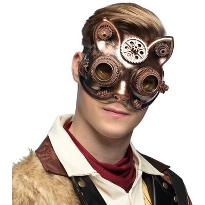 Boland 54576 Halbmaske Steamcat, Maske für Steampunk Faschingskostüme, Accessoires für Karneval oder Mottoparty Boland 54576 Halbmaske Steamcat, Maske für Steampunk Faschingskostüme, Accessoires für Karneval oder Mottoparty