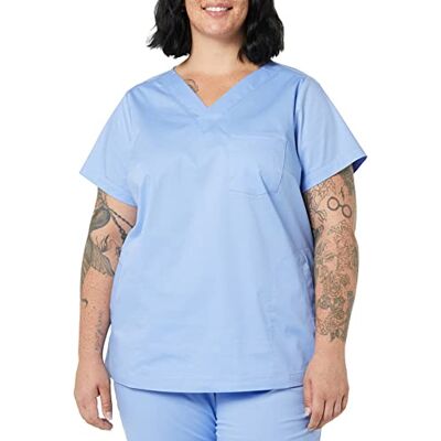 Amazon Damen Klassisch geschnittenes Scrub-Top mit V-Ausschnitt und kurzen Ärmeln (erhältlich in Übergrößen), Kornblumenblau, XL Große Größen Amazon Damen Klassisch geschnittenes Scrub-Top mit V-Ausschnitt und kurzen Ärmeln (erhältlich in Übergrößen), Kornblumenblau, XL Große Größen