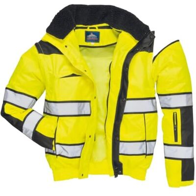 Portwest C466 Klassische Warnschutz-Pilotjacke Winter Elastische Bündchen Gelb/Schwarz, 3XL, EN ISO 20471 Klasse 3, EN 342, 300D Oxford-Gewebe, 100% Polyester, Brusttasche mit Reißverschluss, Langarm Portwest C466 Klassische Warnschutz-Pilotjacke Winter Elastische Bündchen Gelb/Schwarz, 3XL, EN ISO 20471 Klasse 3, EN 342, 300D Oxford-Gewebe, 100% Polyester, Brusttasche mit Reißverschluss, Langarm