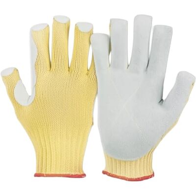 KCL K-MEX L 995 Schnittschuthandschuhe, Wiederverwendbar, aus Para-Aramid/Leder, Mittlerer Strick, Strickbund, Gelb/Grau, Größe 10XL, 099510191X (1 Paar) KCL K-MEX L 995 Schnittschuthandschuhe, Wiederverwendbar, aus Para-Aramid/Leder, Mittlerer Strick, Strickbund, Gelb/Grau, Größe 10XL, 099510191X (1 Paar)