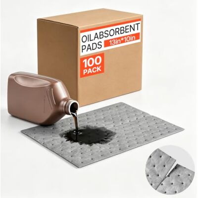 VEVOR 100 Stk. Ölsaugtücher 330x250mm Auffangmatten für Öl & Wasserbasis Universelle Saugmatten zum Reinigen für Lager Werkstatt Garage Industrie, 3-Lagige Polypropylen-Struktur, Saugstark, mit Box VEVOR 100 Stk. Ölsaugtücher 330x250mm Auffangmatten für Öl & Wasserbasis Universelle Saugmatten zum Reinigen für Lager Werkstatt Garage Industrie, 3-Lagige Polypropylen-Struktur, Saugstark, mit Box
