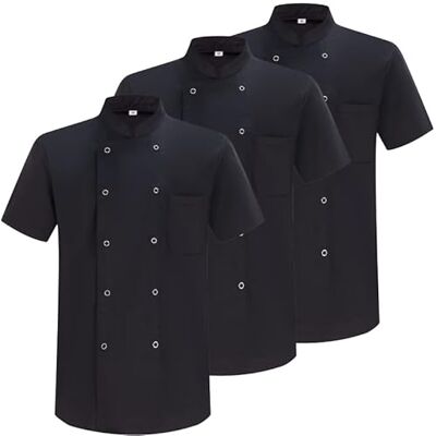 MISEMIYA Pack 3 Einheiten -KOCHJACKEN HERR MIT REFORMIERTER KNOPF Ref.8421B 3XL, Schwarz MISEMIYA Pack 3 Einheiten -KOCHJACKEN HERR MIT REFORMIERTER KNOPF Ref.8421B 3XL, Schwarz