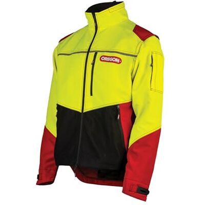 Oregon Protect Pro Hi-Vis-Arbeitsjacke, Reflektierende Schnittschutzjacke für Damen und Herren, Atmungsaktive PSA-Kleidung aus Stretchmaterial, Wasserabweisend, Für Forst und Outdoor, Größe M Oregon Protect Pro Hi-Vis-Arbeitsjacke, Reflektierende Schnittschutzjacke für Damen und Herren, Atmungsaktive PSA-Kleidung aus Stretchmaterial, Wasserabweisend, Für Forst und Outdoor, Größe M
