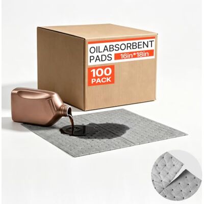 VEVOR 100 Stk. Ölsaugtücher 410x460mm Auffangmatten für Öl & Wasserbasis Universelle Saugmatten zum Reinigen für Lager Werkstatt Garage Fabrik, 3-Lagige Polypropylen-Struktur, Saugstark, mit Box VEVOR 100 Stk. Ölsaugtücher 410x460mm Auffangmatten für Öl & Wasserbasis Universelle Saugmatten zum Reinigen für Lager Werkstatt Garage Fabrik, 3-Lagige Polypropylen-Struktur, Saugstark, mit Box