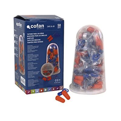 Cofan PACK 50 TAPONES P/OIDOS CON CUERDA PU SNR 36dB Unid: 1 Cofan PACK 50 TAPONES P/OIDOS CON CUERDA PU SNR 36dB Unid: 1