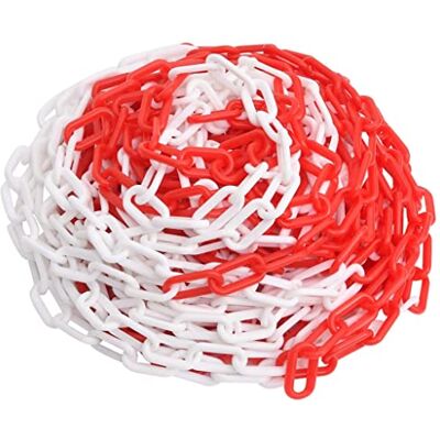 vidaXL Absperrkette Warnkette Sicherungskette Kette Kunststoffkette Sicherheitsabsperrung Plastikkette für Innen Außen Rot Weiß 30m Ø4mm Kunststoff vidaXL Absperrkette Warnkette Sicherungskette Kette Kunststoffkette Sicherheitsabsperrung Plastikkette für Innen Außen Rot Weiß 30m Ø4mm Kunststoff