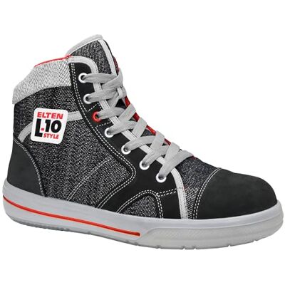 ELTEN Sicherheitsschuhe SENSATION Mid ESD S2, Herren, Leder/Textil, Stahlkappe, leicht, sportlich, Schwarz, Größe: 47 ELTEN Sicherheitsschuhe SENSATION Mid ESD S2, Herren, Leder/Textil, Stahlkappe, leicht, sportlich, Schwarz, Größe: 47