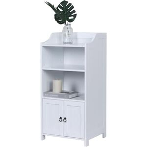 Relaxdays Badezimmerschrank, HxBxT: 86x40,5x36 cm, 4 Fächer, 2 Türen, MDF, schmaler Badezimmer Beistellschrank, weiß Relaxdays Badezimmerschrank, HxBxT: 86x40,5x36 cm, 4 Fächer, 2 Türen, MDF, schmaler Badezimmer Beistellschrank, weiß