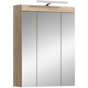 xonox.home Spiegelschrank inkl. Beleuchtung Lambada 2-tlg. Set 60x79x18 cm in Sonoma Eiche hell und weiß hochglanz Badmöbel Badezimmerkombination Badset xonox.home Spiegelschrank inkl. Beleuchtung Lambada 2-tlg. Set 60x79x18 cm in Sonoma Eiche hell und weiß hochglanz Badmöbel Badezimmerkombination Badset