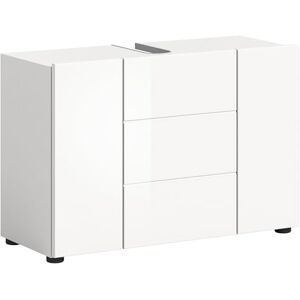 xonox.home Waschbeckenunterschrank Vira 82x56x34 cm in weiß Hochglanz Tiefziehfront Unterschrank Waschtischunterschrank Badezimmerunterschrank praktisch mit 3 Türen xonox.home Waschbeckenunterschrank Vira 82x56x34 cm in weiß Hochglanz Tiefziehfront Unterschrank Waschtischunterschrank Badezimmerunterschrank praktisch mit 3 Türen