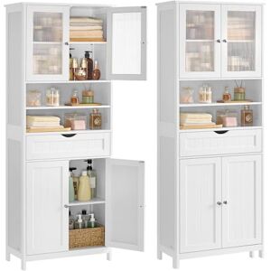 VASAGLE Badezimmerschrank, Badschrank, Aufbewahrungsschrank mit verstellbaren Ablagen, Schublade, offenen Fächern, für Badezimmer, Wohnzimmer, Esszimmer, wolkenweiß BBC768W01 VASAGLE Badezimmerschrank, Badschrank, Aufbewahrungsschrank mit verstellbaren Ablagen, Schublade, offenen Fächern, für Badezimmer, Wohnzimmer, Esszimmer, wolkenweiß BBC768W01