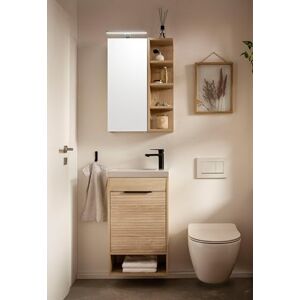 Schildmeyer Gäste WC Set Mads Waschtisch und Spiegelschrank 702059, weißeiche Dekor Schildmeyer Gäste WC Set Mads Waschtisch und Spiegelschrank 702059, weißeiche Dekor