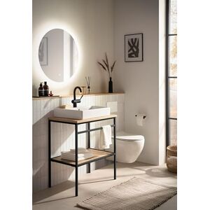 Schildmeyer Lorna Waschtisch 160680, Schwarz matt/Eiche hell Dekor/Fischgräten Dekor Schildmeyer Lorna Waschtisch 160680, Schwarz matt/Eiche hell Dekor/Fischgräten Dekor