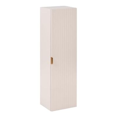 Beliani Bad Wandschrank beige mit 4 Fächern geriffelte Tür goldener Griff Totorani Beliani Bad Wandschrank beige mit 4 Fächern geriffelte Tür goldener Griff Totorani