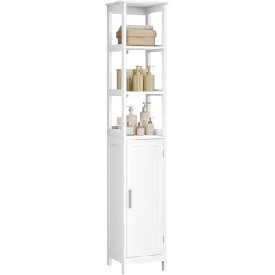 EUGAD Badezimmerschrank, Schmaler Badschrank, Hochschrank mit 3 Ablagen und Einzeltür, 30 x 163 x 30 cm, Platzsparendes Badregal, Schrank freistehend, für Badezimmer, Wohnzimmer, Küche, Weiß, 002WDG EUGAD Badezimmerschrank, Schmaler Badschrank, Hochschrank mit 3 Ablagen und Einzeltür, 30 x 163 x 30 cm, Platzsparendes Badregal, Schrank freistehend, für Badezimmer, Wohnzimmer, Küche, Weiß, 002WDG