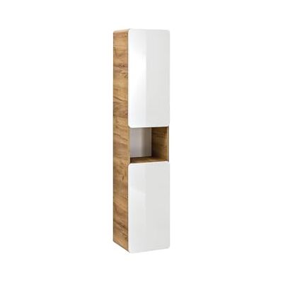 Unique Badschrank Aruba -L 35cm x B 32cm x H 170cm- MDF naturfarben hell, weiß Unique Badschrank Aruba -L 35cm x B 32cm x H 170cm- MDF naturfarben hell, weiß