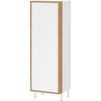 GERMANIA DIE MÖBELMACHER Germania Mediumschrank 5001-513 GW-Topeka, in Weiß/Eiche, Tür rechts/Links montierbar, 39 x 120 x 35 cm (BxHxT) GERMANIA DIE MÖBELMACHER Germania Mediumschrank 5001-513 GW-Topeka, in Weiß/Eiche, Tür rechts/Links montierbar, 39 x 120 x 35 cm (BxHxT)
