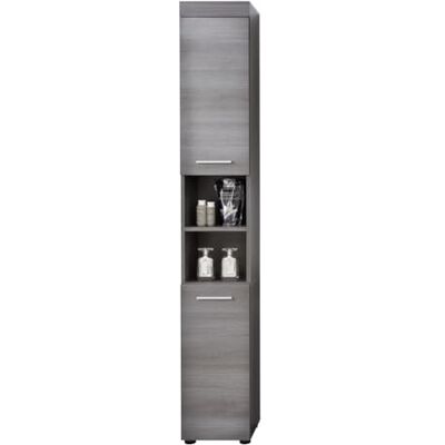 trendteam smart living Runner Hochschrank Grau moderner Badezimmerschrank mit 2 Ablagen (BxHxT) 30 x 190 x 31 cm 4 Fächer und 3 höhenverstellbare Einlegeböden trendteam smart living Runner Hochschrank Grau moderner Badezimmerschrank mit 2 Ablagen (BxHxT) 30 x 190 x 31 cm 4 Fächer und 3 höhenverstellbare Einlegeböden