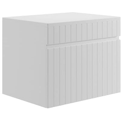Unique Unterschrank zum Aufhängen, geriffelt, Weiß, mit Brett – 60 cm – SATARA Unique Unterschrank zum Aufhängen, geriffelt, Weiß, mit Brett – 60 cm – SATARA