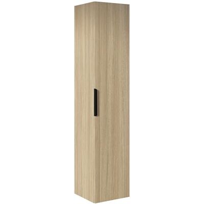 Bernstein Bad-Hochschrank der Tim-Serie in Eiche Nebelgrau mit Griff in Schwarz, Badezimmerschrank, 35 x 35 x 165 cm, Modernes Badregal, Stauraumschrank, Badschrank Bernstein Bad-Hochschrank der Tim-Serie in Eiche Nebelgrau mit Griff in Schwarz, Badezimmerschrank, 35 x 35 x 165 cm, Modernes Badregal, Stauraumschrank, Badschrank