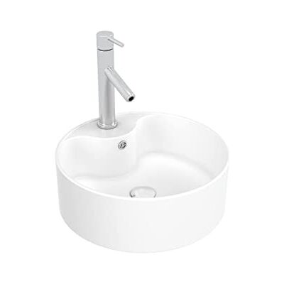 AURLANE Roll On Aufsatzwaschtisch, rund, aus Keramik, Durchmesser 41 cm, Höhe 14,5 cm AURLANE Roll On Aufsatzwaschtisch, rund, aus Keramik, Durchmesser 41 cm, Höhe 14,5 cm