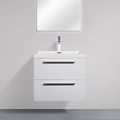 Bernstein Badmöbel-Set M600 bestehend aus Waschbecken und Unterschrank mit 2 Schubladen, Waschbeckenunterschrank in Weiß, Waschtisch für kleine Bäder und Gäste-WCs Bernstein Badmöbel-Set M600 bestehend aus Waschbecken und Unterschrank mit 2 Schubladen, Waschbeckenunterschrank in Weiß, Waschtisch für kleine Bäder und Gäste-WCs