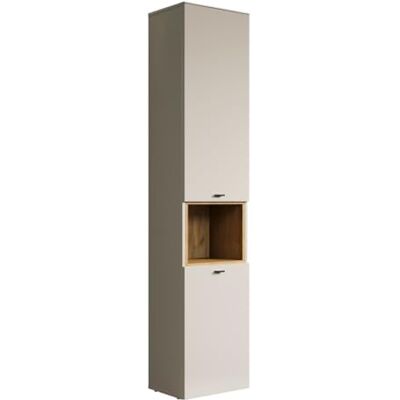 trendteam smart living Hochschrank SaoPaulo Kaschmir · B 40 x H 186 cm B 40 x H 186 x T 31 cm · Soft-Close-Dämpfer · feuchtraumgeeignet · Metallgriffe · 2 Türen, 1 offenes Fach, 3 Einlegeböden trendteam smart living Hochschrank SaoPaulo Kaschmir · B 40 x H 186 cm B 40 x H 186 x T 31 cm · Soft-Close-Dämpfer · feuchtraumgeeignet · Metallgriffe · 2 Türen, 1 offenes Fach, 3 Einlegeböden