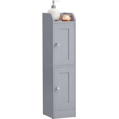 VASAGLE Badezimmerschrank schmal, Eckschrank, verstellbare Ablagen Badschrank, Hochschrank Bad, Türen nach links oder rechts öffnend, Landhausstil, taubengrau, SIREN Kollektion BBK312GD02 VASAGLE Badezimmerschrank schmal, Eckschrank, verstellbare Ablagen Badschrank, Hochschrank Bad, Türen nach links oder rechts öffnend, Landhausstil, taubengrau, SIREN Kollektion BBK312GD02