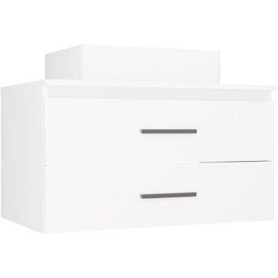CDF Waschtisch Mit Becken Waschbecken Badmöbel Badezimmer 80 cm Weiß 2 Schubladen, 16 mm Spanplatte, matt, 80x50x45 cm, 2 Jahre Garantie, 23,5 kg Gewicht, modern, schmal, praktisch, platzsparend CDF Waschtisch Mit Becken Waschbecken Badmöbel Badezimmer 80 cm Weiß 2 Schubladen, 16 mm Spanplatte, matt, 80x50x45 cm, 2 Jahre Garantie, 23,5 kg Gewicht, modern, schmal, praktisch, platzsparend