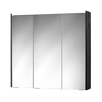 Sieper Spiegelschrank KHX mit LED Beleuchtung 80 cm breit, Badezimmer Spiegelschrank aus MDF Holzdekor Dunkel Sieper Spiegelschrank KHX mit LED Beleuchtung 80 cm breit, Badezimmer Spiegelschrank aus MDF Holzdekor Dunkel