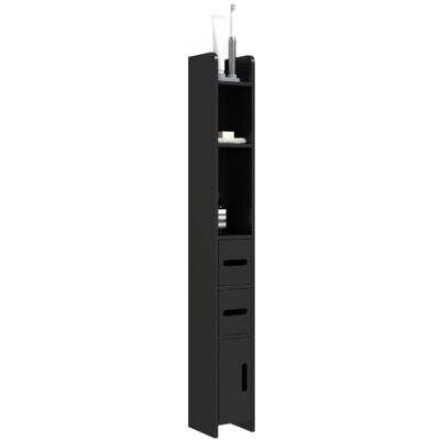 kleankin Badezimmer-Säulenschrank 15x17x120 cm Schwarz Hoher Badezimmerschrank mit Regalen & Schränken. kleankin Badezimmer-Säulenschrank 15x17x120 cm Schwarz Hoher Badezimmerschrank mit Regalen & Schränken.