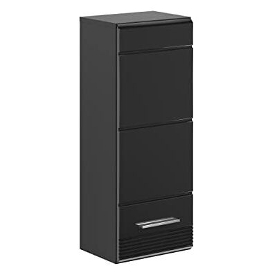 xonox.home Hängeschrank Linus 30x77x23 cm in schwarz und schwarz Hochglanz Badmöbel Badset Badezimmerkombination robust und langlebig funktional xonox.home Hängeschrank Linus 30x77x23 cm in schwarz und schwarz Hochglanz Badmöbel Badset Badezimmerkombination robust und langlebig funktional