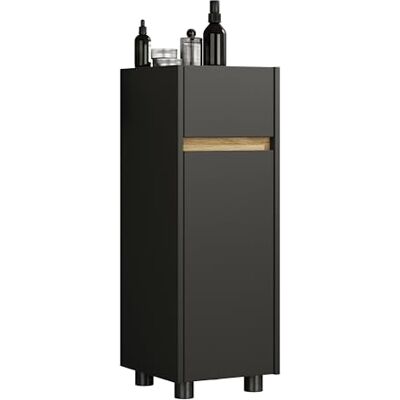 VCM Midischrank – schmaler Badschrank mit 1 Schublade und 1 Drehtür, H. 85 x B. 30 x T. 32 cm, kompakte Aufbewahrung für Badezimmer, Badmöbel Schubladenkommode, Cosila VCM Midischrank – schmaler Badschrank mit 1 Schublade und 1 Drehtür, H. 85 x B. 30 x T. 32 cm, kompakte Aufbewahrung für Badezimmer, Badmöbel Schubladenkommode, Cosila