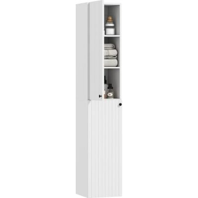 HOMCOM Badezimmerschrank Hoch Hängend Schmal 30 x 30 x 161 cm Weiß Badschrank, Hochschrank, Wandmontage, 2 Türen, Verstellbare Regale, Badezimmer, Wohnzimmer HOMCOM Badezimmerschrank Hoch Hängend Schmal 30 x 30 x 161 cm Weiß Badschrank, Hochschrank, Wandmontage, 2 Türen, Verstellbare Regale, Badezimmer, Wohnzimmer