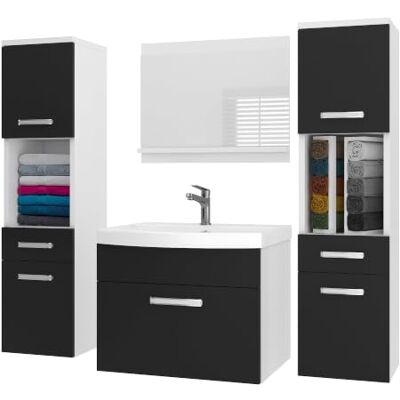 B BELINI GROUP Belini PRIM6 Waschbeckenunterschrank Badschrank 120cm Schwarz Matt Badmöbel-Set in Schwarz Matt, wandhängende Montage, Soft-Close-Mechanismus, FSC-Holzwerkstoff, inkl. Waschbecken & Spiegel B BELINI GROUP Belini PRIM6 Waschbeckenunterschrank Badschrank 120cm Schwarz Matt Badmöbel-Set in Schwarz Matt, wandhängende Montage, Soft-Close-Mechanismus, FSC-Holzwerkstoff, inkl. Waschbecken & Spiegel