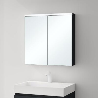 Mai & Mai Spiegelschrank Bad mit LED Beleuchtung 70x15x70 cm Badezimmerschrank in Anthrazit matt, Hängeschrank Bad Badezimmerspiegel, Spiegelschrank-03 Mai & Mai Spiegelschrank Bad mit LED Beleuchtung 70x15x70 cm Badezimmerschrank in Anthrazit matt, Hängeschrank Bad Badezimmerspiegel, Spiegelschrank-03
