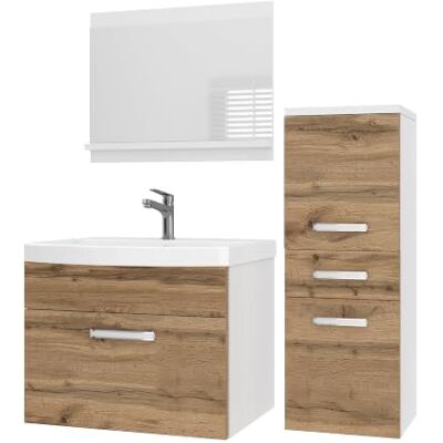 B BELINI GROUP Belini PRIM2 Waschbeckenunterschrank Badschrank 90cm Wotan Eiche Badmöbel-Set in Wotan Eiche, wandhängende Montage, Soft-Close-Mechanismus, FSC-Holzwerkstoff, inkl. Waschbecken & Spiegel B BELINI GROUP Belini PRIM2 Waschbeckenunterschrank Badschrank 90cm Wotan Eiche Badmöbel-Set in Wotan Eiche, wandhängende Montage, Soft-Close-Mechanismus, FSC-Holzwerkstoff, inkl. Waschbecken & Spiegel
