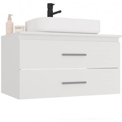 CDF Waschbeckenunterschrank Hängend 2 Schubladen Badschrank Weiß 80 cm Glatte Fronten, Griffe, Stauraum für Kosmetik und Handtücher, Badezimmermöbel, für den täglichen Gebrauch CDF Waschbeckenunterschrank Hängend 2 Schubladen Badschrank Weiß 80 cm Glatte Fronten, Griffe, Stauraum für Kosmetik und Handtücher, Badezimmermöbel, für den täglichen Gebrauch