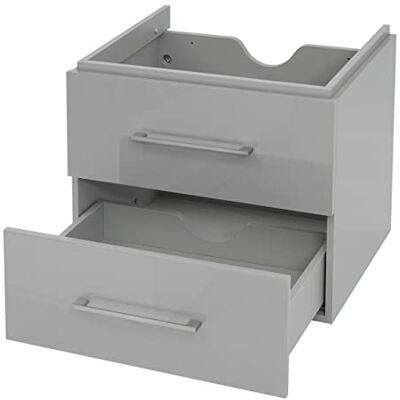 Mendler Premium Waschbeckenunterschrank HWC-D16 Hochglanz 60cm grau Waschtischunterschrank, Waschtisch, Badmöbel Mendler Premium Waschbeckenunterschrank HWC-D16 Hochglanz 60cm grau Waschtischunterschrank, Waschtisch, Badmöbel