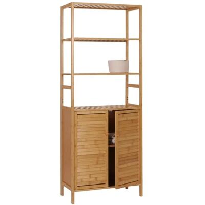 Mendler Hochschrank HWC-B18 168x64x33cm Bambus Badschrank, Badregal, Schrank, Regal, 2 Türen, 4 Regalböden, MDF, FSC®-Zertifiziert Mendler Hochschrank HWC-B18 168x64x33cm Bambus Badschrank, Badregal, Schrank, Regal, 2 Türen, 4 Regalböden, MDF, FSC®-Zertifiziert