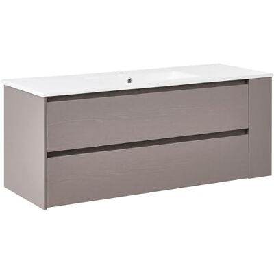 Beliani Waschtischunterschrank mit Waschbecken MDF Taupe 120 cm Mancora Beliani Waschtischunterschrank mit Waschbecken MDF Taupe 120 cm Mancora