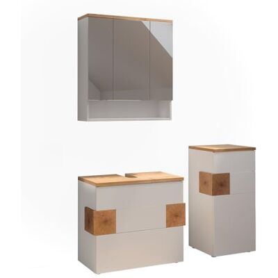 Vicco Badmöbel-Set Eden, Weiß Hochglanz 70 cm 3-teilig · Waschtischunterschrank · Spiegelschrank · Midischrank Vicco Badmöbel-Set Eden, Weiß Hochglanz 70 cm 3-teilig · Waschtischunterschrank · Spiegelschrank · Midischrank