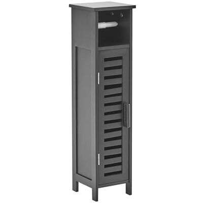 Beliani Badschrank für Toilettenpapier Bambusholz schwarz schmal 72 cm hoch Olathe Beliani Badschrank für Toilettenpapier Bambusholz schwarz schmal 72 cm hoch Olathe