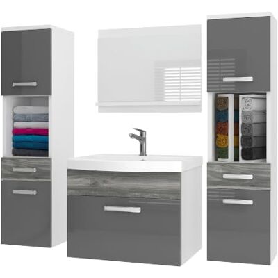 B BELINI GROUP Belini PRIPM6 Waschbeckenunterschrank Badschrank 120cm Grau-Glamour Holz Badmöbel-Set in Grau-Glamour Holz, wandhängende Montage, Soft-Close-Mechanismus, FSC-Holzwerkstoff, Waschbecken & Spiegel B BELINI GROUP Belini PRIPM6 Waschbeckenunterschrank Badschrank 120cm Grau-Glamour Holz Badmöbel-Set in Grau-Glamour Holz, wandhängende Montage, Soft-Close-Mechanismus, FSC-Holzwerkstoff, Waschbecken & Spiegel