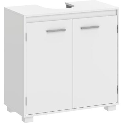 HOMCOM Unterschrank mit verstellbarem Regal 2 Türen 60x30x60cm Weiß Badezimmerschrank, U-Ausschnitt, moderner Stil, für Waschbecken mit oder ohne Sockel HOMCOM Unterschrank mit verstellbarem Regal 2 Türen 60x30x60cm Weiß Badezimmerschrank, U-Ausschnitt, moderner Stil, für Waschbecken mit oder ohne Sockel