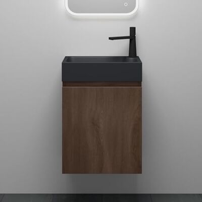 Mai & Mai Badmöbelset Waschtisch mit Unterschrank Eiche Stirling Badezimmermöbel 46x26x63cm für Gäste WC, inkl. Waschbecken aus Mineralguss in Anthrazit Matt Pisa02 Mai & Mai Badmöbelset Waschtisch mit Unterschrank Eiche Stirling Badezimmermöbel 46x26x63cm für Gäste WC, inkl. Waschbecken aus Mineralguss in Anthrazit Matt Pisa02