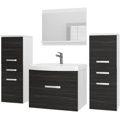 B BELINI GROUP Belini PRIM4 Waschbeckenunterschrank Badschrank 120cm Makassar Eiche Badmöbel-Set in Makassar Eiche, wandhängende Montage, Soft-Close-Mechanismus, FSC-Holzwerkstoff, inkl. Waschbecken & Spiegel B BELINI GROUP Belini PRIM4 Waschbeckenunterschrank Badschrank 120cm Makassar Eiche Badmöbel-Set in Makassar Eiche, wandhängende Montage, Soft-Close-Mechanismus, FSC-Holzwerkstoff, inkl. Waschbecken & Spiegel