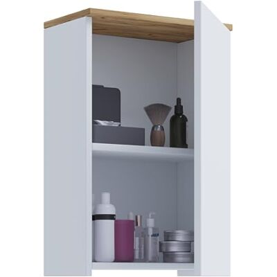 VCM Badschrank Holzwerkstoff, Wandschrank fürs Badezimmer mit 1 Tür und 2 Fächern, Badezimmerschrank Hängeschrank, Maße H. 59 x B. 40 x T. 22 cm, Badmöbel modern – Cosila VCM Badschrank Holzwerkstoff, Wandschrank fürs Badezimmer mit 1 Tür und 2 Fächern, Badezimmerschrank Hängeschrank, Maße H. 59 x B. 40 x T. 22 cm, Badmöbel modern – Cosila